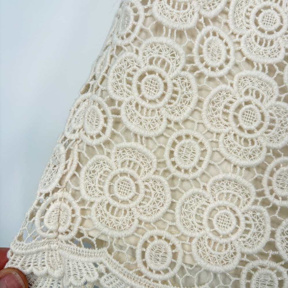 Banana Republic Lace Shorts Womens 4 Ivory Floral Scalloped Boho Summer Boho - Picture 7 of 7